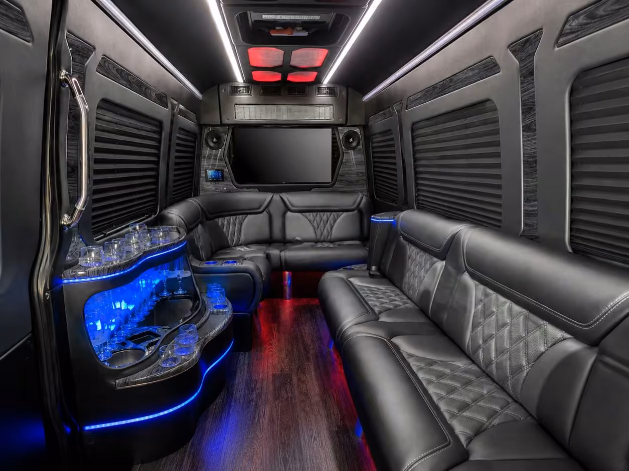 14 passenger sprinter limousine inside