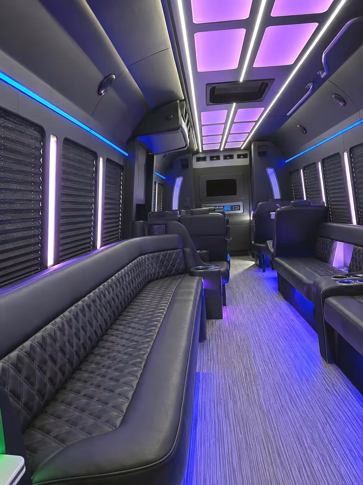 15 passenger party bus inside