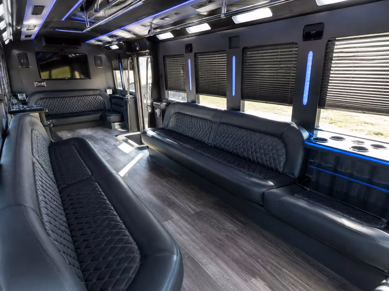 25 passenger party bus inside