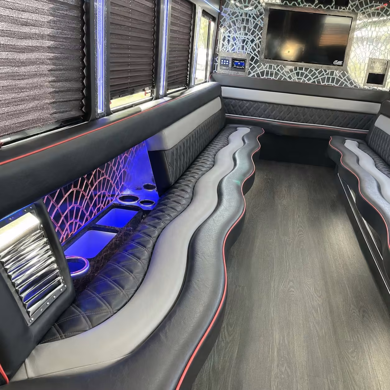 25 passenger party bus interior