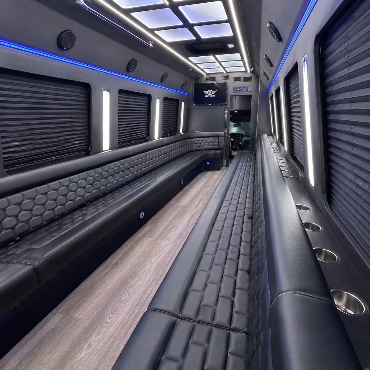 28 passenger party bus interior