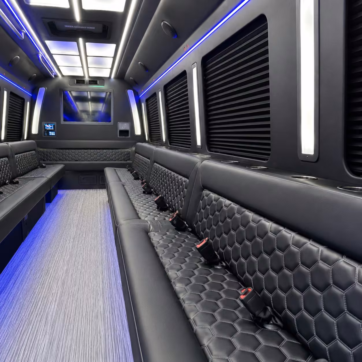 30 passenger party bus interior