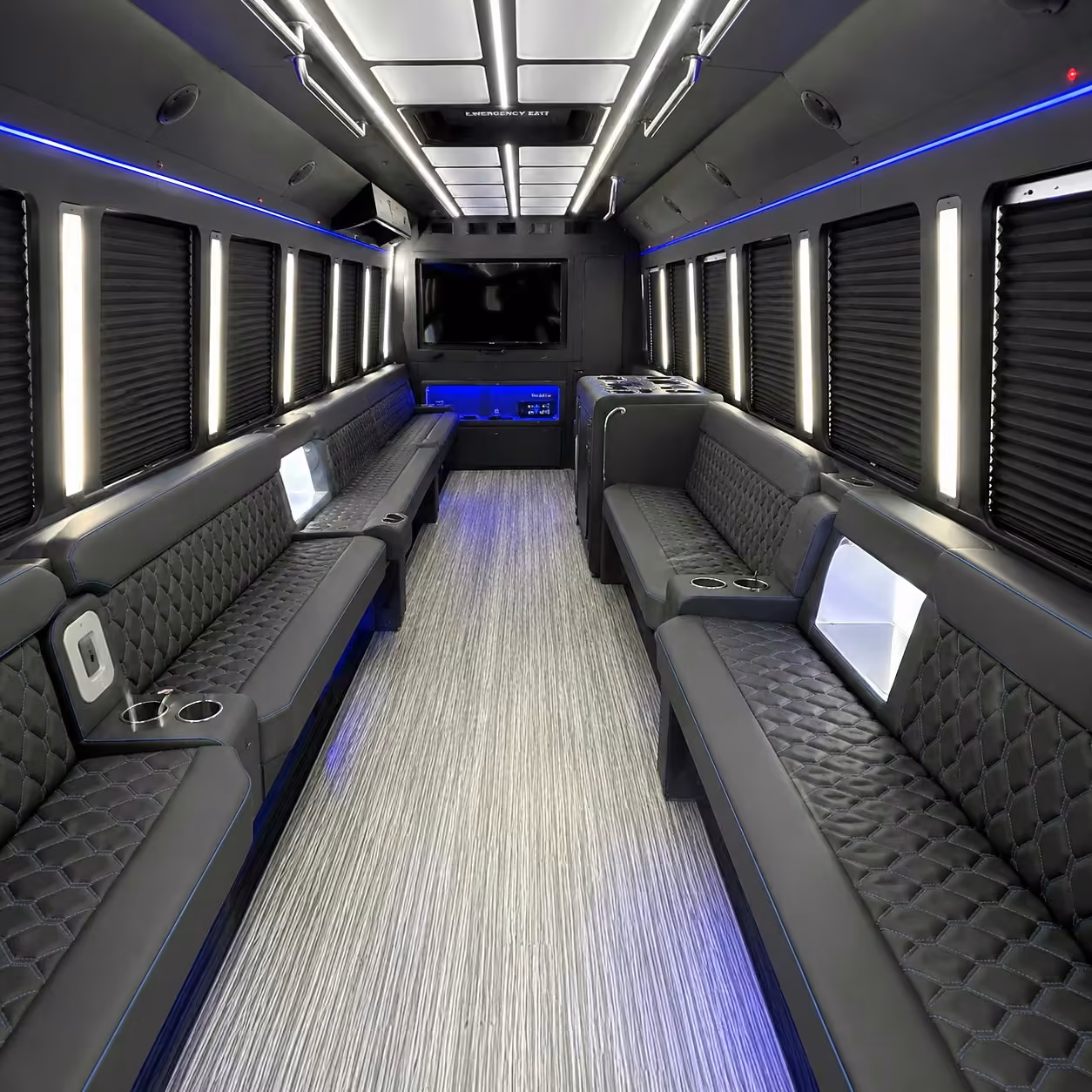 40 passenger party bus inside