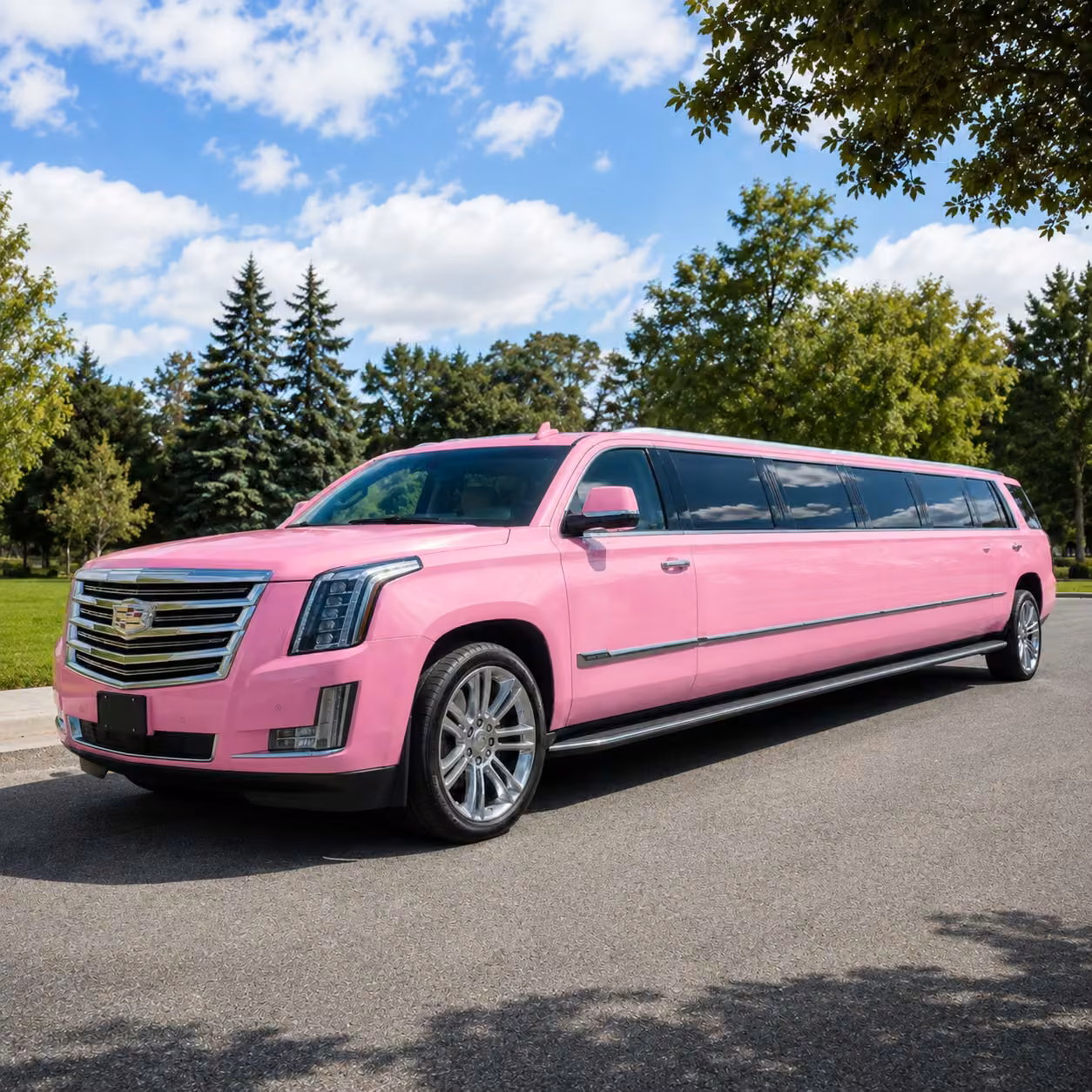 pink limo exterior