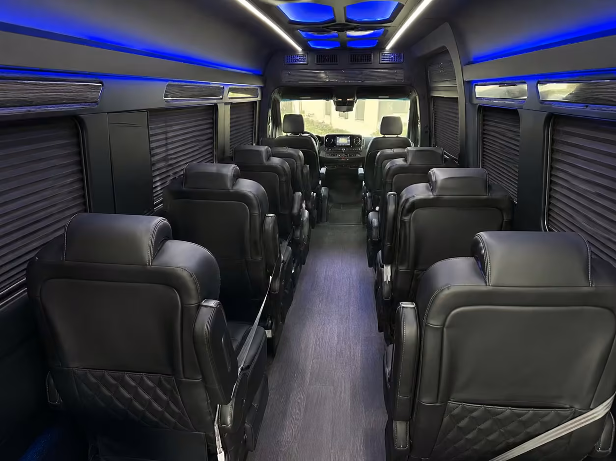 sprinter van rental with driver interior